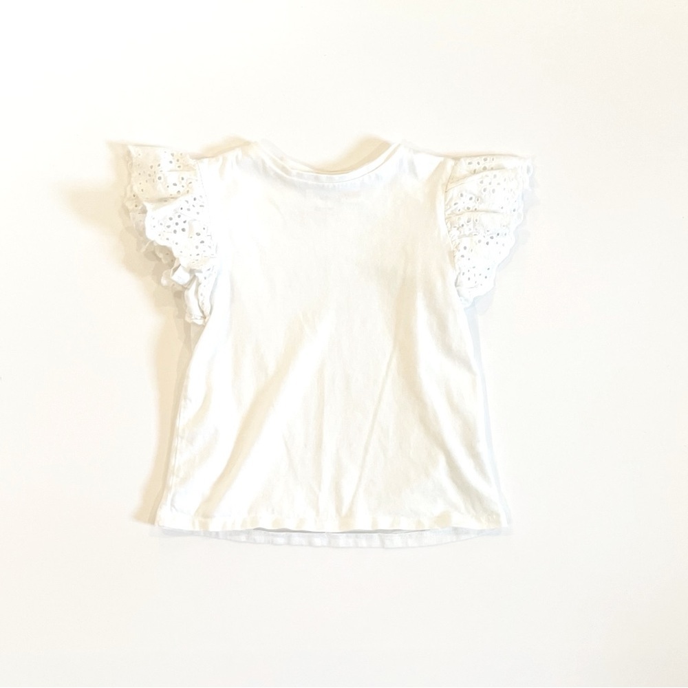 Zara 3-4T Ruffle Eyelet Sleeve Top